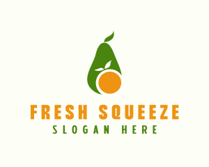 Avocado Orange Fruit logo design