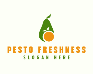 Avocado Orange Fruit logo design