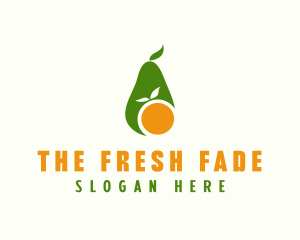 Avocado Orange Fruit logo design