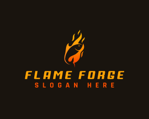 Fire Fish Flame logo design