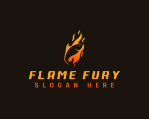 Fire Fish Flame logo design