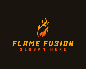 Fire Fish Flame logo design