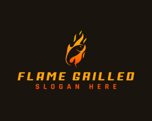 Fire Fish Flame logo design