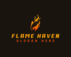 Fire Fish Flame logo design