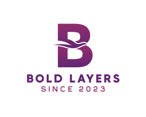 Purple Letter B Bird logo design