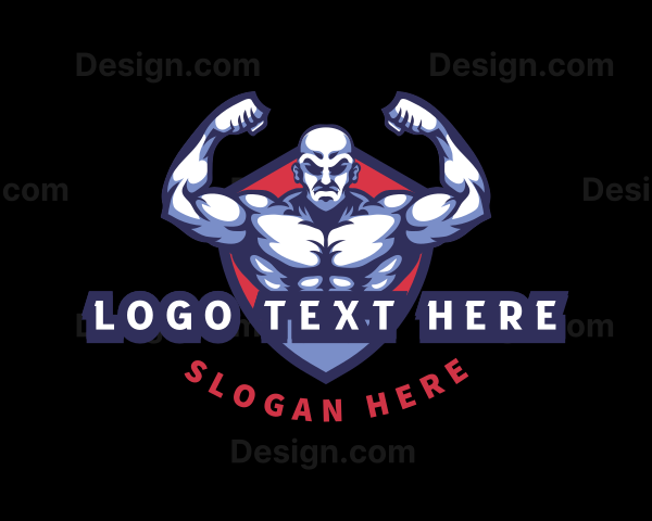 Bodybuilder Muscle Man Trainer Logo