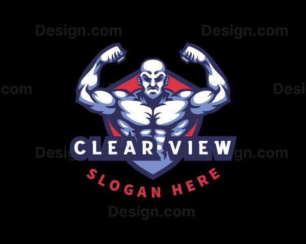 Bodybuilder Muscle Man Trainer Logo