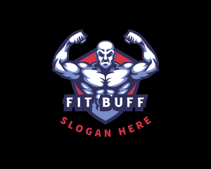 Bodybuilder Muscle Man logo