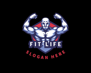 Bodybuilder Muscle Man logo design