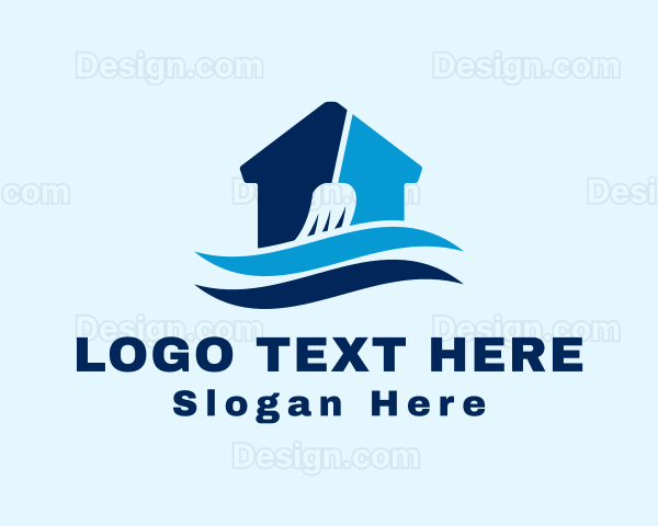 Home Cleaning Broom Logo