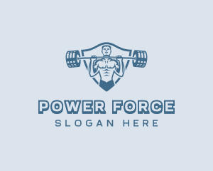 Strong Barbell Weightlifter logo design