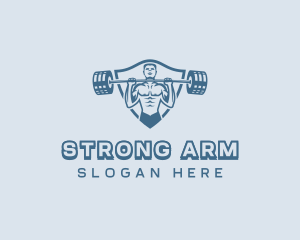 Strong Barbell Weightlifter logo design