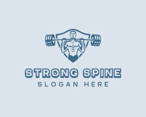 Strong Barbell Weightlifter logo design