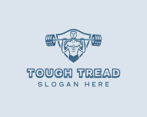 Strong Barbell Weightlifter logo design