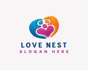 Heart Love Family logo design