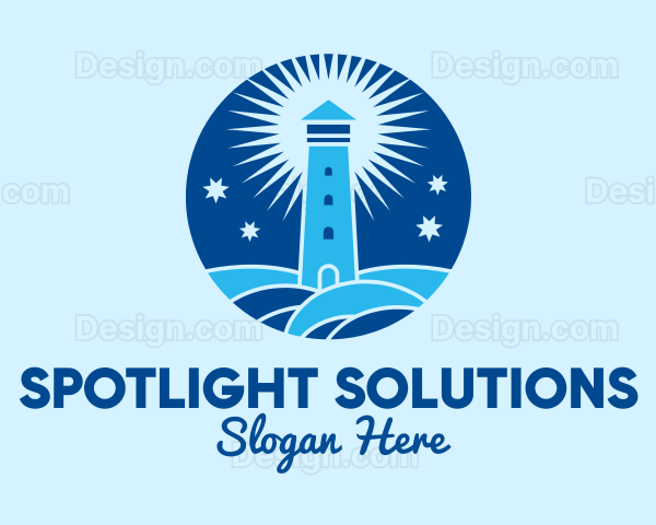 Starry Night Lighthouse Logo