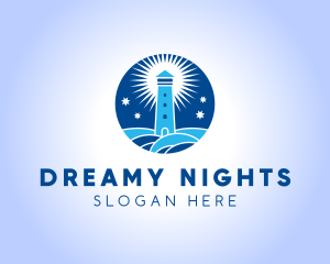 Starry Night Lighthouse  logo design