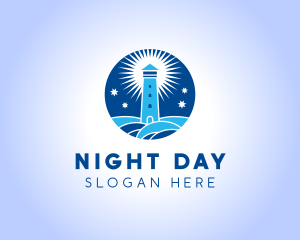 Starry Night Lighthouse  logo design