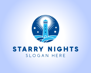 Starry Night Lighthouse  logo design