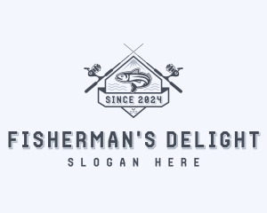 Fisherman Fishing Rod logo design