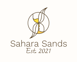 Leaf Sand Glass logo design