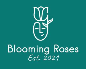 Minimalist Rose Face logo design