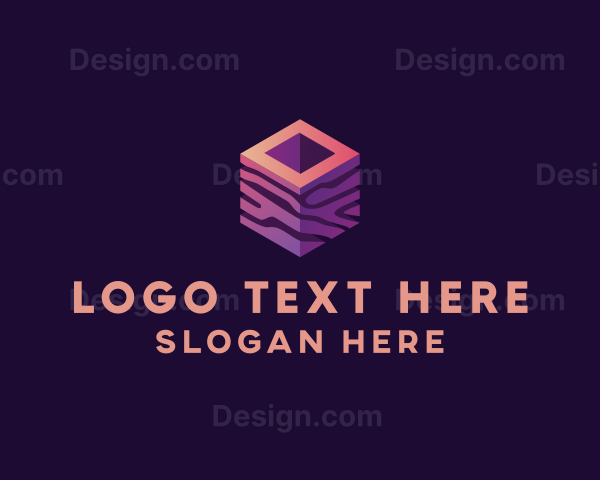 3D Gradient Cube Logo