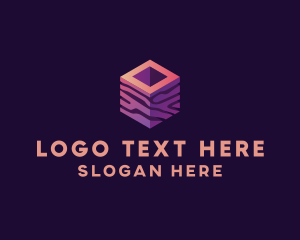 3D Gradient Cube logo