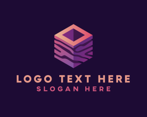 3D Gradient Cube logo