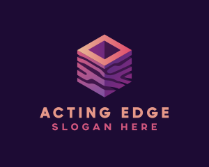 3D Gradient Cube logo design