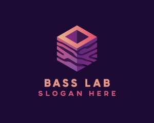 3D Gradient Cube logo design