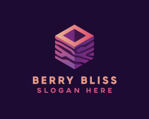 3D Gradient Cube logo design