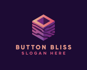 3D Gradient Cube logo design