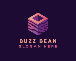 3D Gradient Cube logo design