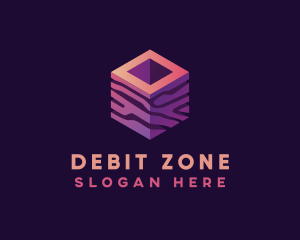 3D Gradient Cube logo design