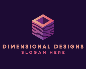 3D Gradient Cube logo design