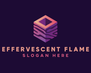 3D Gradient Cube logo design