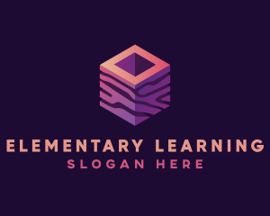 3D Gradient Cube logo design