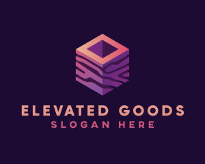 3D Gradient Cube logo design