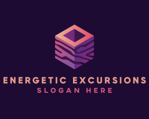 3D Gradient Cube logo design