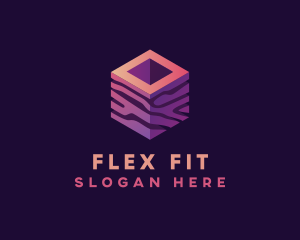 3D Gradient Cube logo design