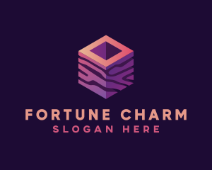 3D Gradient Cube logo design