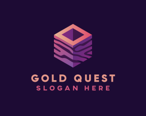 3D Gradient Cube logo design