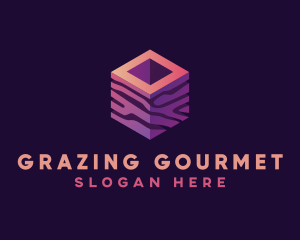 3D Gradient Cube logo design