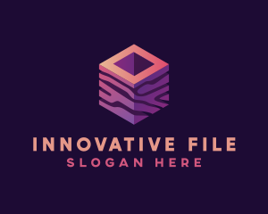 3D Gradient Cube logo design