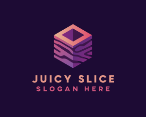 3D Gradient Cube logo design