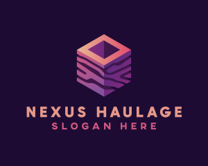 3D Gradient Cube logo design