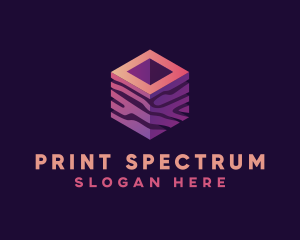 3D Gradient Cube logo design