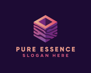 3D Gradient Cube logo design