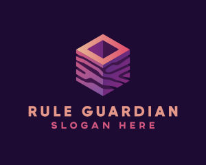 3D Gradient Cube logo design